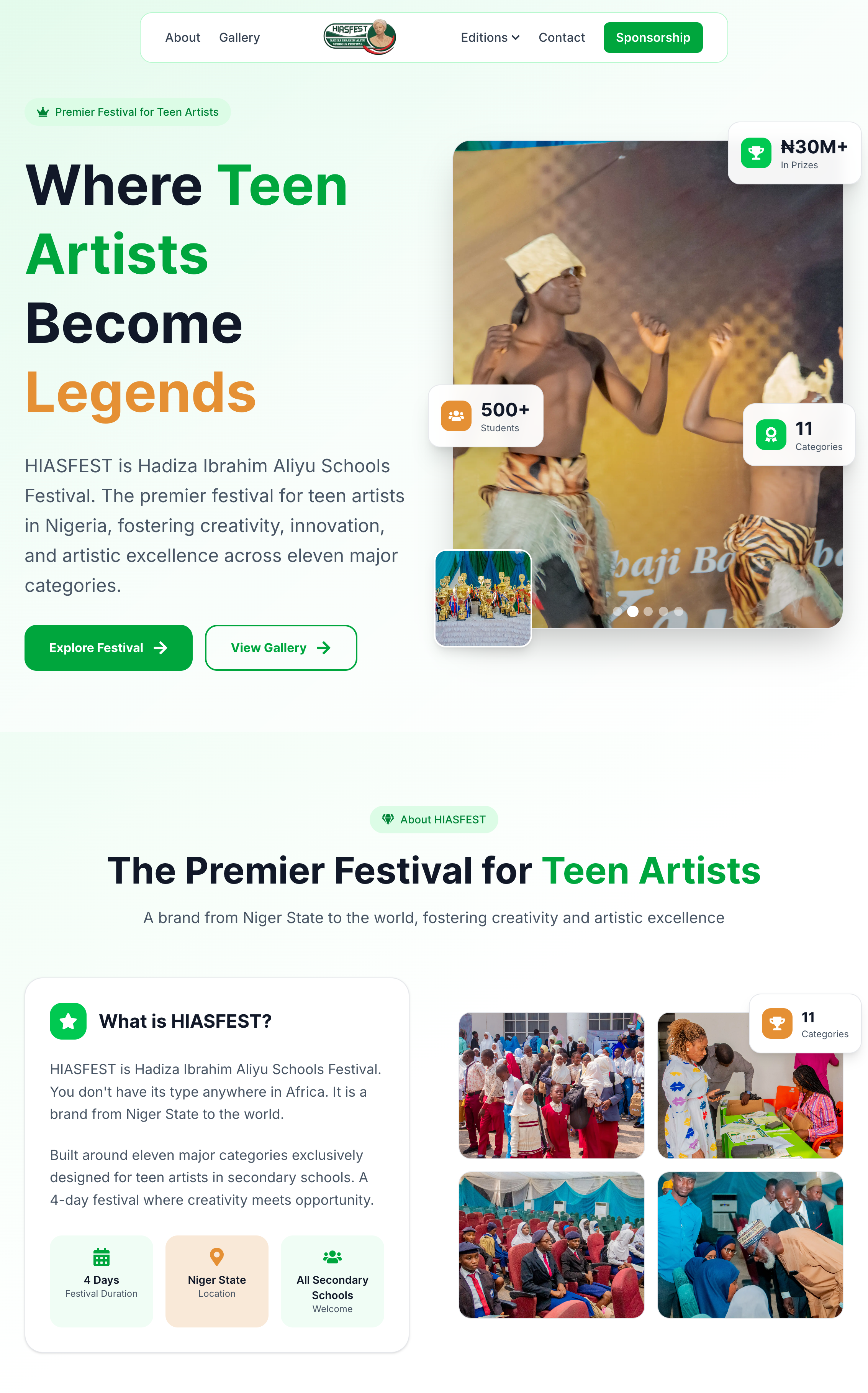 HIASFEST Website - Screenshot 1